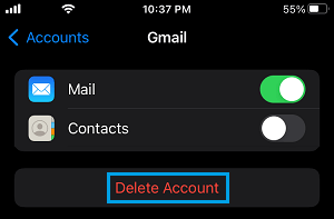 Delete Gmail From iPhone