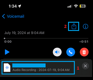 Share Voicemail Option on iPhone