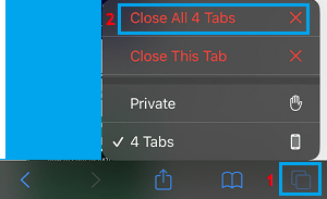 Manually Close All Safari Tabs on iPhone