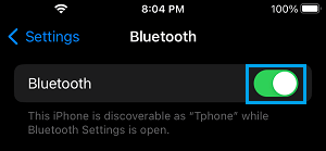 Enable Bluetooth On iPhone