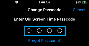 Enter Old Screen Time Passcode on iPhone