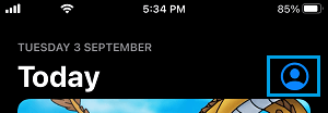 Account Icon in App Store on iPhone
