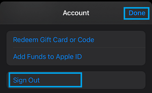 Sign Out from App Store on iPhone