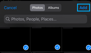 Select And Add Photos to iCloud Shared Album