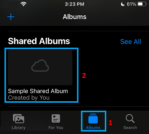 Open Shared Album on iPhone