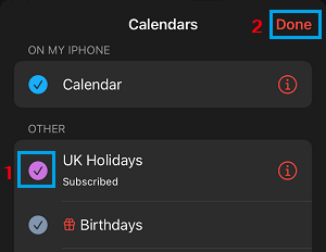 Show UK Holidays on iPhone Calendar