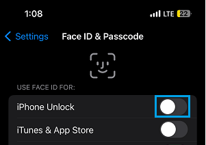 Switch OFF Face ID on iPhone