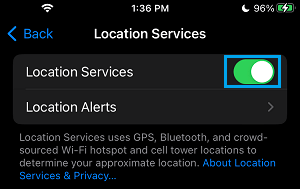 Enable Location Services on iPhone