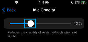 Change AssistiveTouch Icon Idle Opacity Settings on iPhone