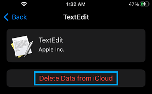 Delete App Data from iCloud