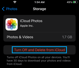 Turn Off and Delete Photos from iCloud