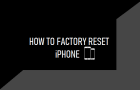 Factory Reset iPhone