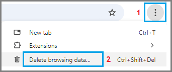 Delete Browsing Data Option in Google Chrome