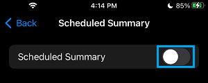 Disable Scheduled Notification Summary on iPhone