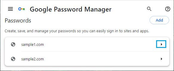 Password For Website Stored in Google Chrome