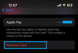 Remove Credit Card From Apple Pay on iPhone