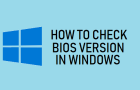 Check BIOS Version in Windows