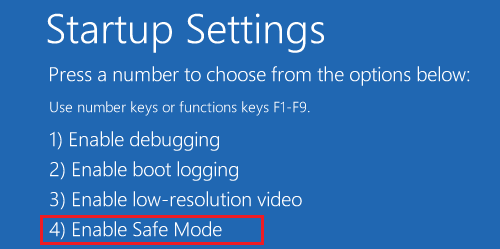 Enable Safe Mode Option on Windows Startup Screen