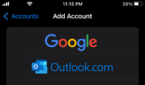 Select Email Service Provider On iPhone