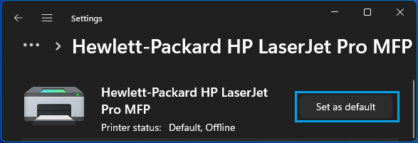 Set Printer As Default on Windows Computer