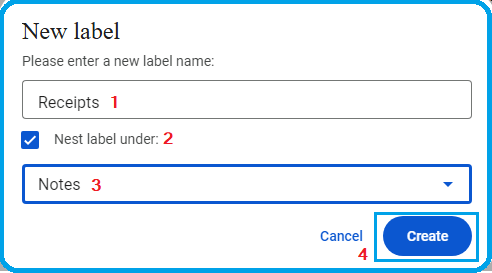 Create New Label in Gmail