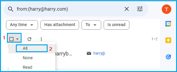 Select All Emails From Particular Sender in Gmail