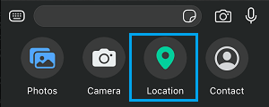 Share Location Option in WhatsApp