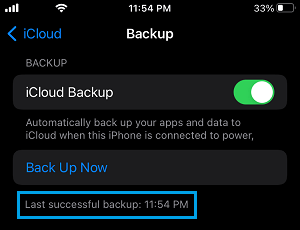 Date of Last iCloud Backup on iPhone