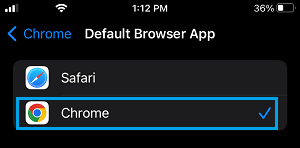 Make Chrome As the Default Browser on iPhone