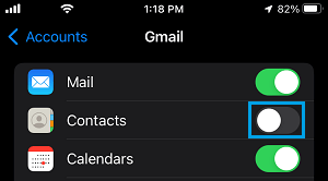 Disable Email Contacts on iPhone