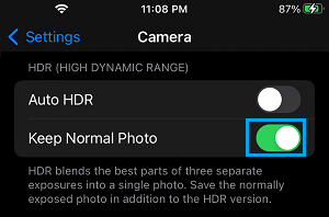 Disable Auto HDR and Keep Normal Photo on iPhone