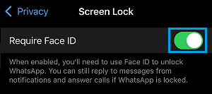 Enable Face ID Lock For WhatsApp Messages on iPhone