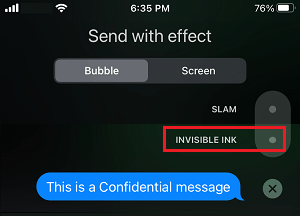 Use Invisible Ink to Send Message on iPhone